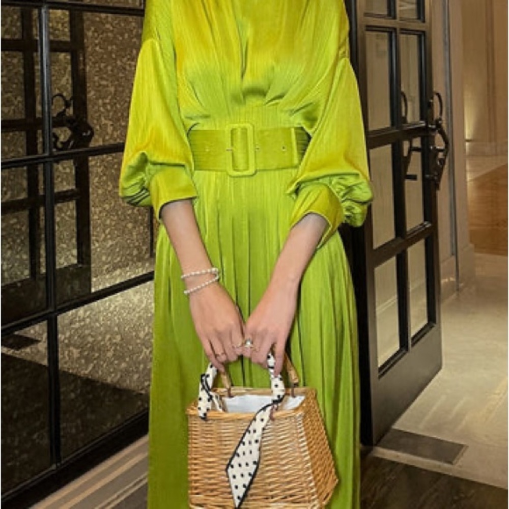 Textured Lime Green Dress
